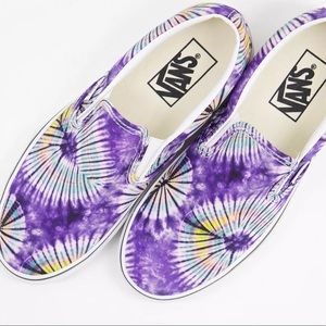 Vans Purple Tie Dye Classic Slip ons